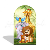 Safari Jungle Wild Happy Birthday Party Arch Backdrop Wall Cloth Cover